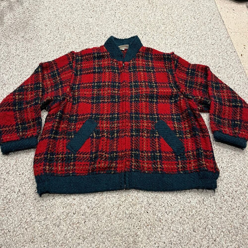 Boyne Valley Weavers Full Zip Wool Blend Sweater 2X Zip Off Sleeves Ireland
